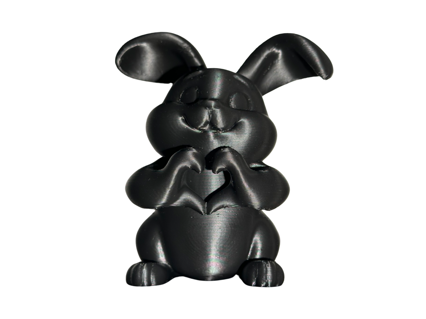 Black Bunny Making Heart Shape