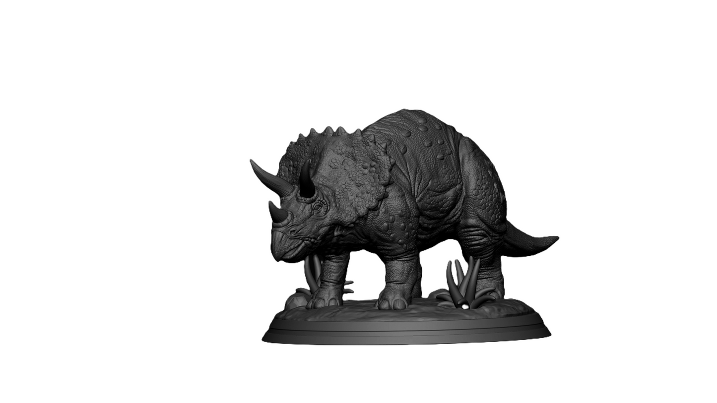 Horned Dino Sculpture – Triceratops Model for Home & Desk