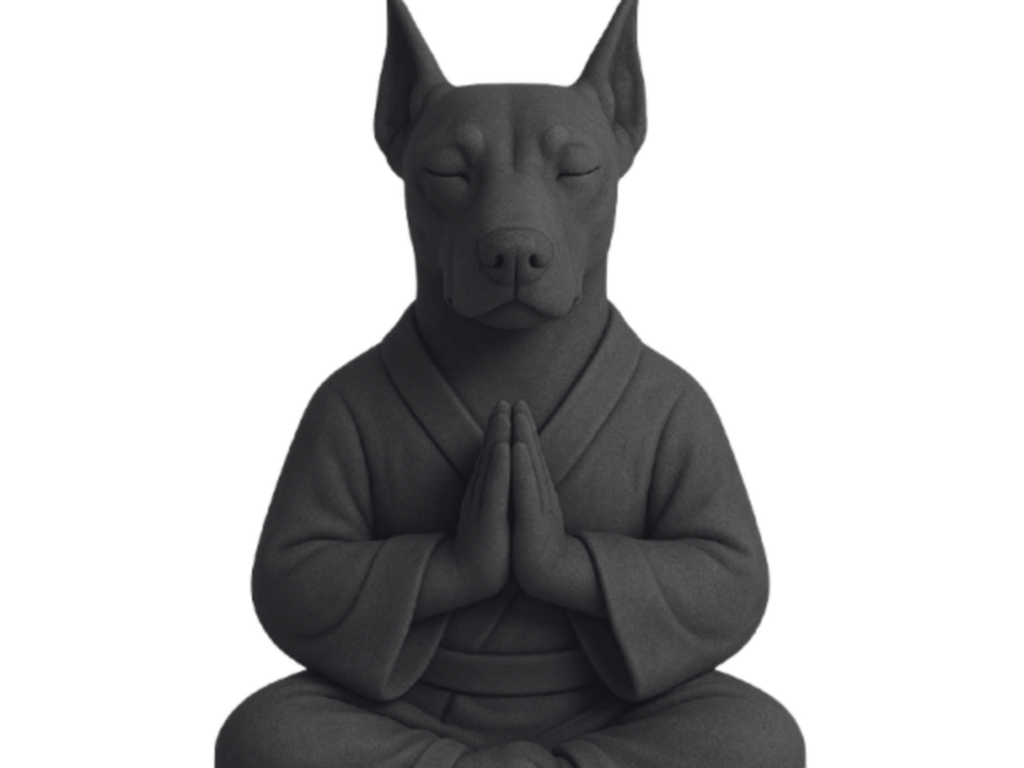 Zen Dobermann – Meditating Dog Sculpture