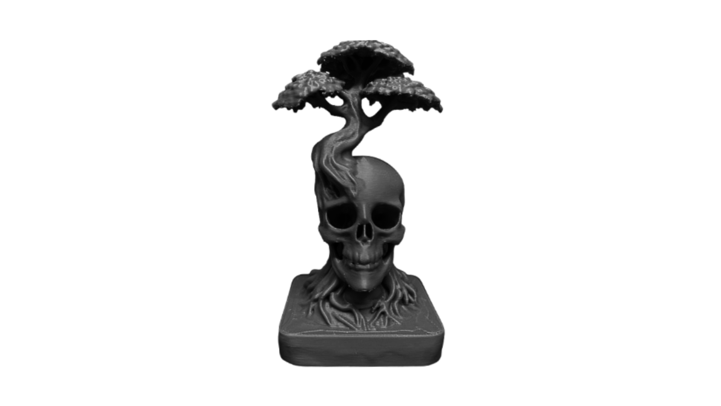 Tree Of Life On Skull Symbolic 3D Sculpture