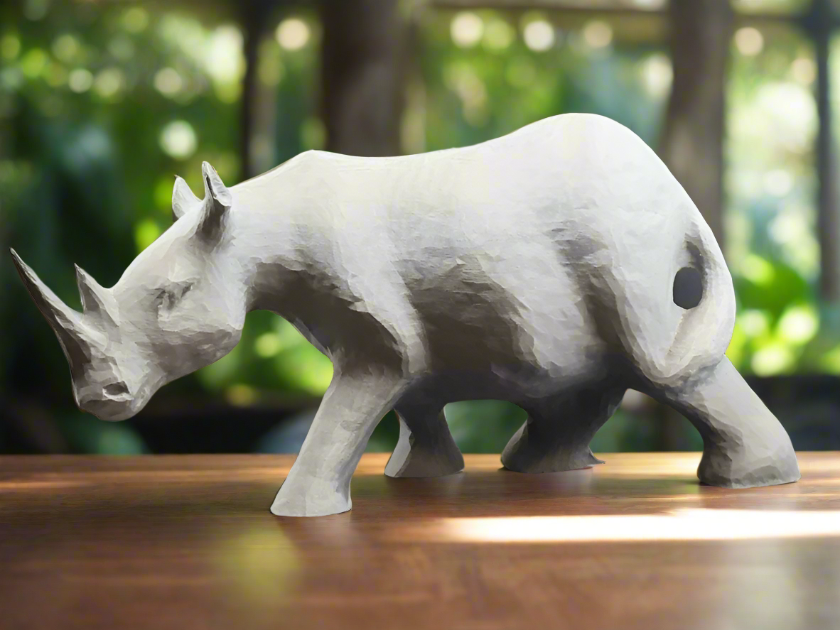 Realistic Rhino Sculpture