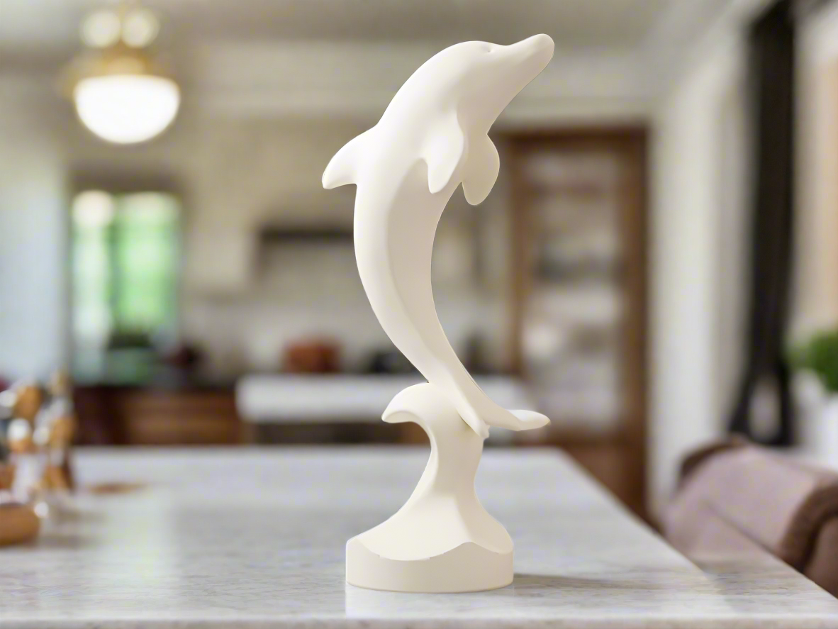 Minimalist Dolphin on Wave