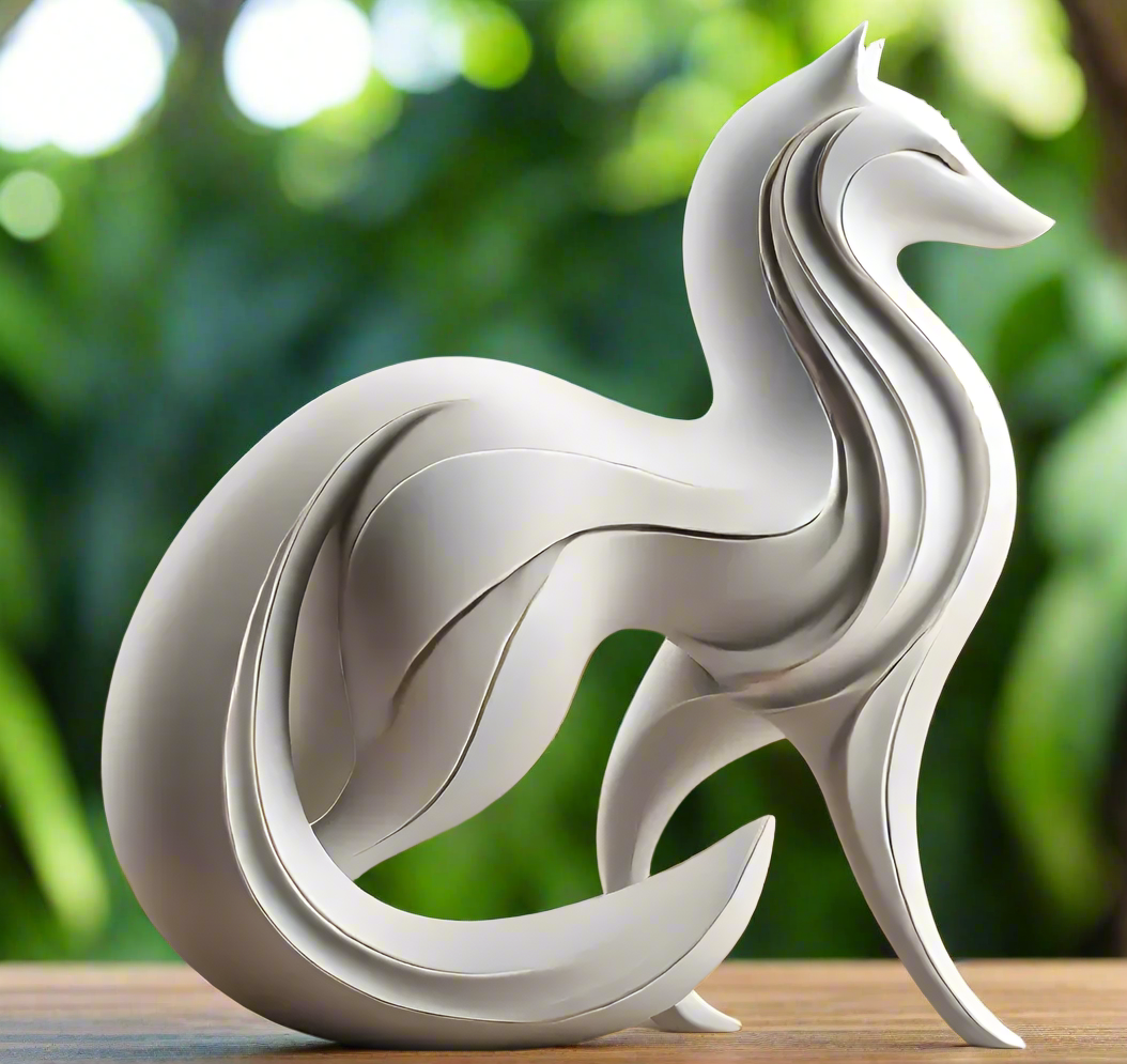Minimalistic Wolf Sculpture