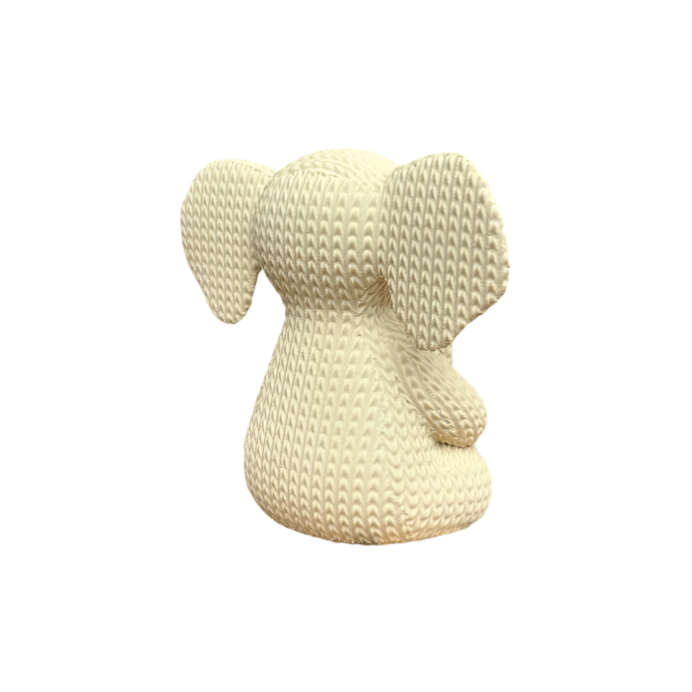 Cute White Knitted Elephant Figurine: Charming Home Decor
