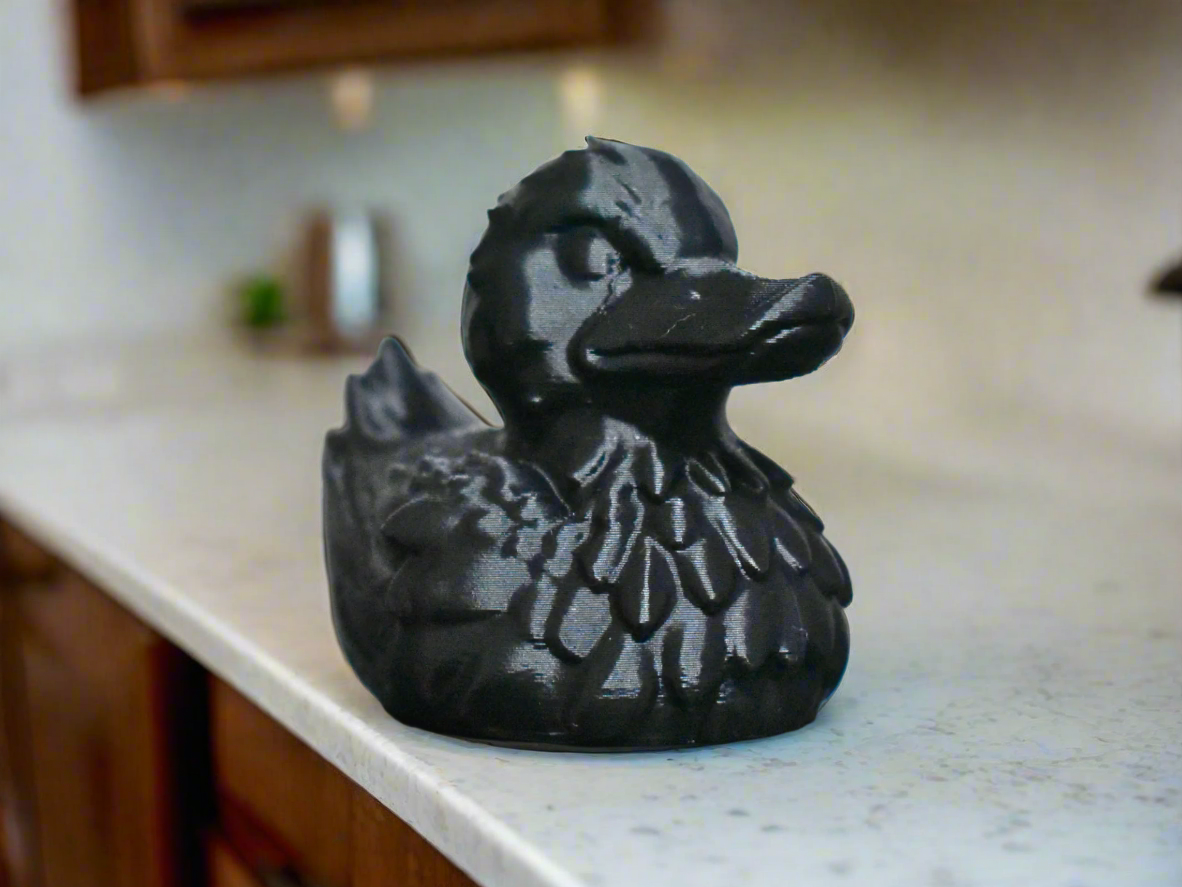 Dark Aesthetic Black Duck Sculpture: Unique Gift Idea