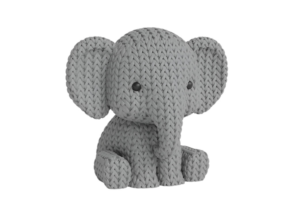Knitted Elephant Figurine: Cute Gray Decor