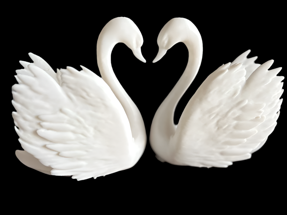 Swan Duo – Romantic 3D Printed Decor