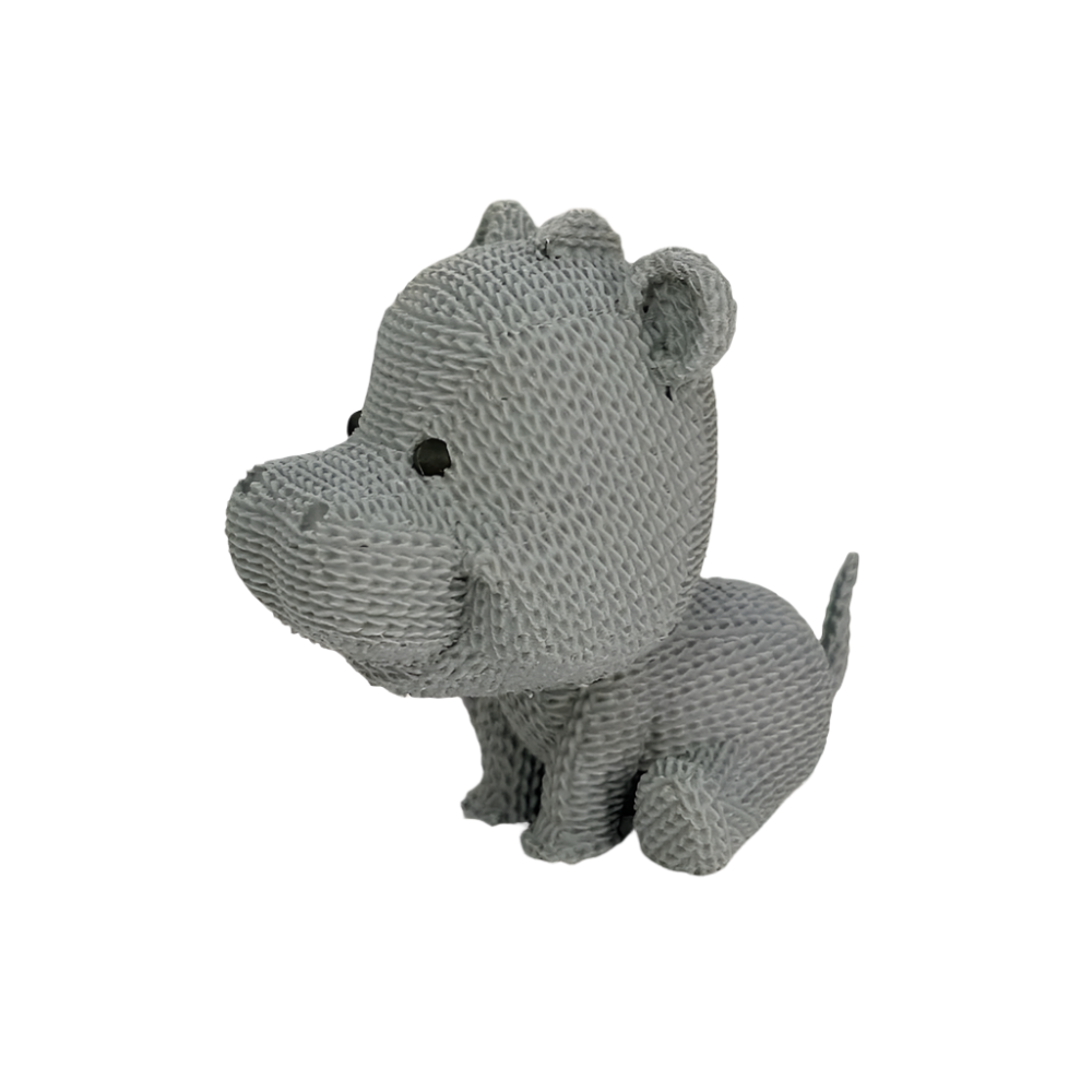Knitted Hippo Figurine: Cute Gray Decor