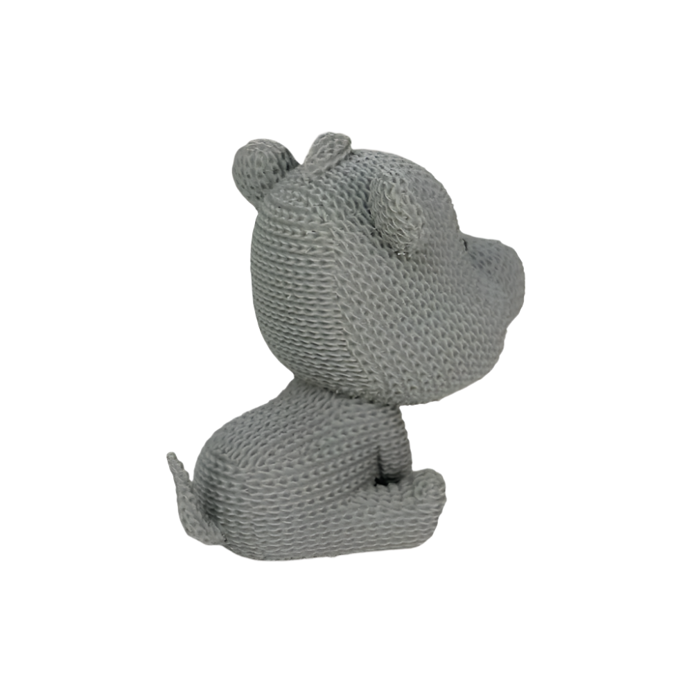 Knitted Hippo Figurine: Cute Gray Decor