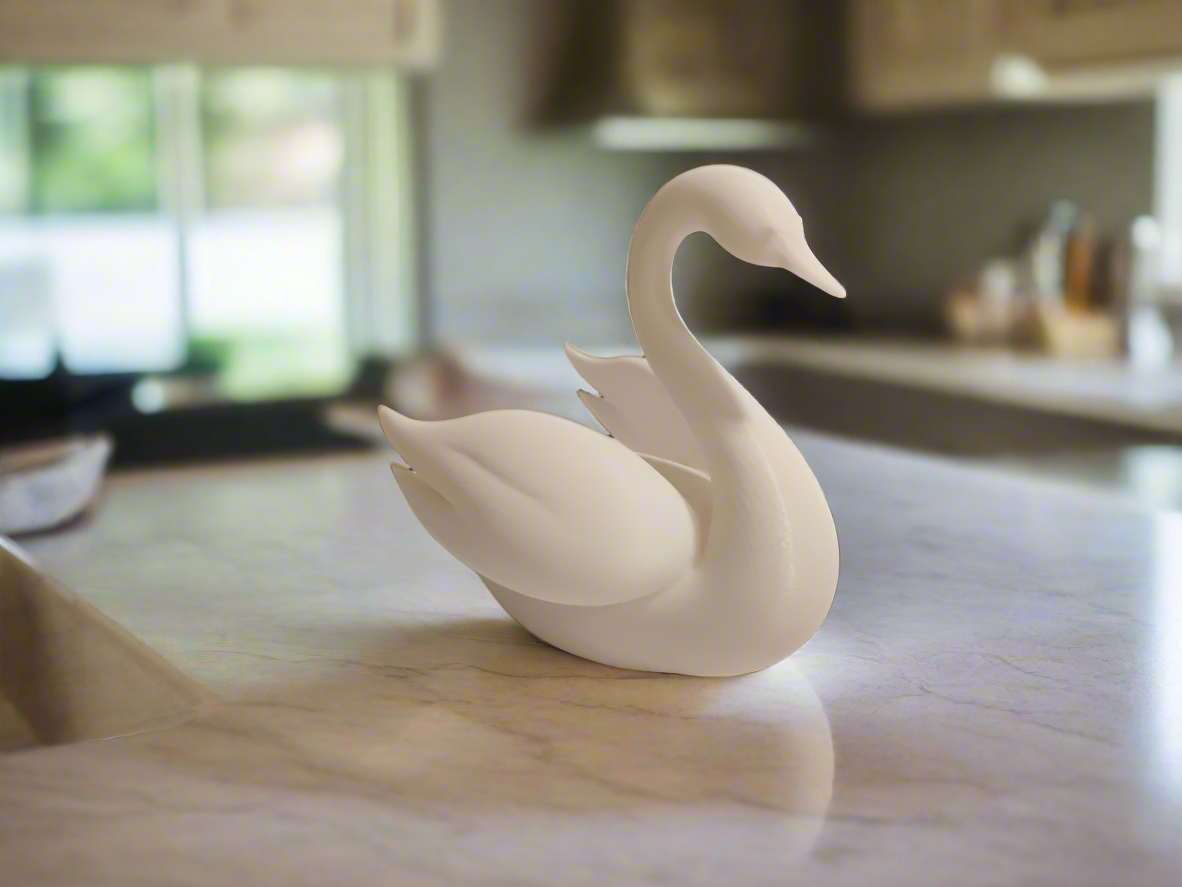 Classic White Swan Figurine: Home Accent Piece