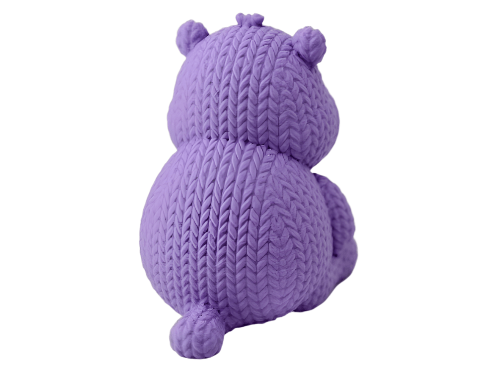 Knitted Hippo Figurine: Cute Purple Decor