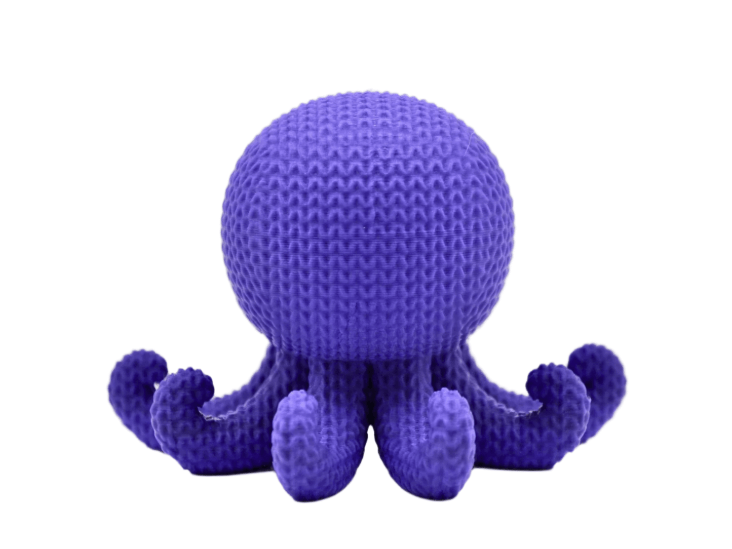 Knitted Octopus Figurine: Cute Purple Desk Decor