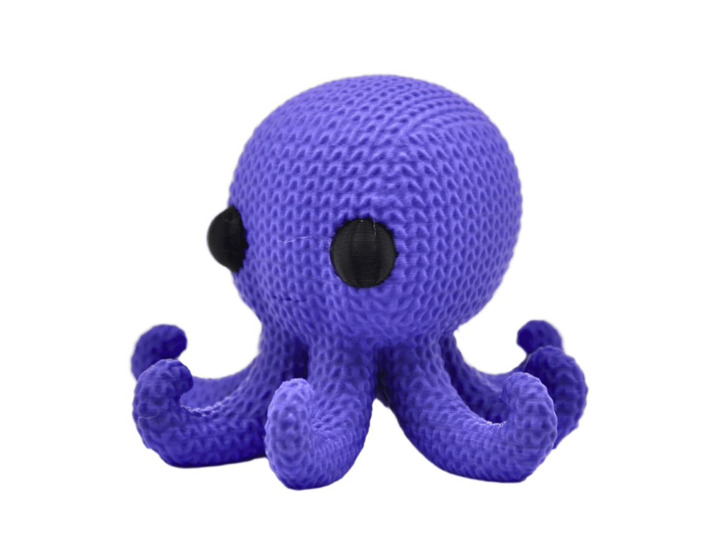 Knitted Octopus Figurine: Cute Purple Desk Decor