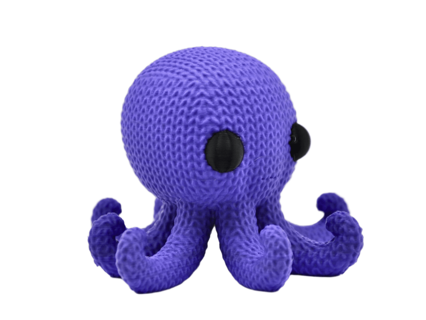 Knitted Octopus Figurine: Cute Purple Desk Decor