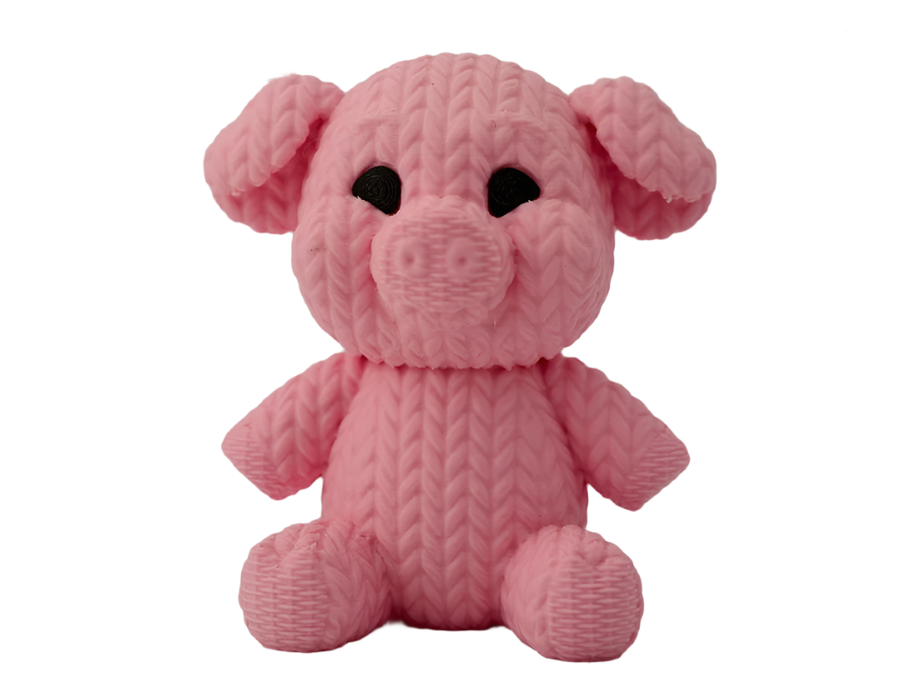 Knitted Pig Figurine -Pink Decor