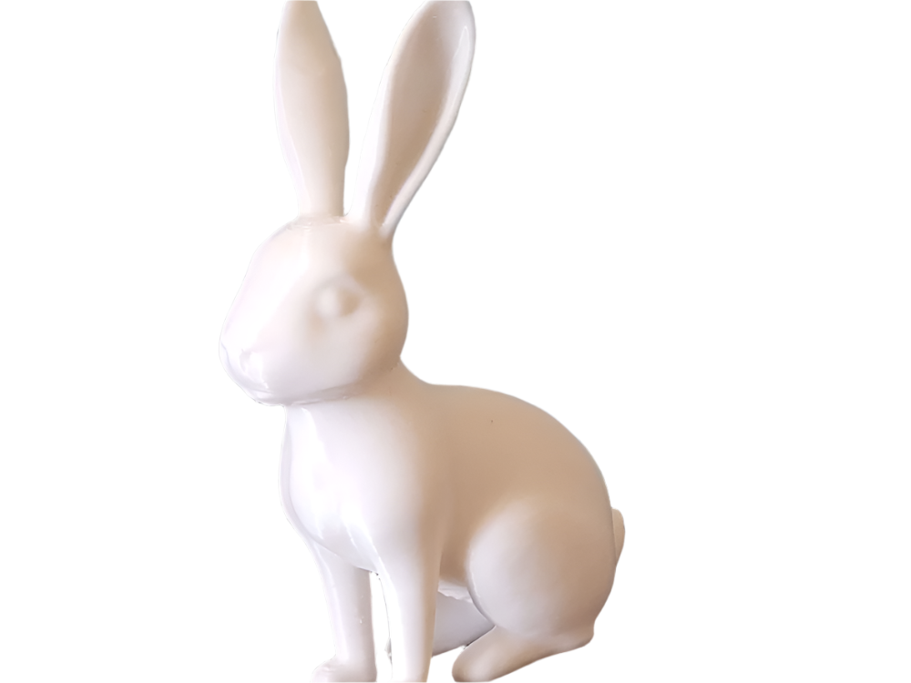 Modern White Bunny Sculpture