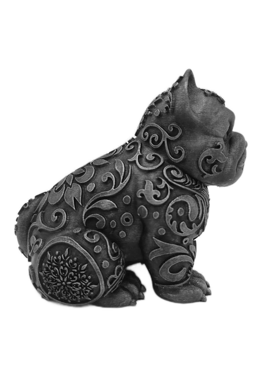 Patterned American Bully Statue: Modern Home Decor
