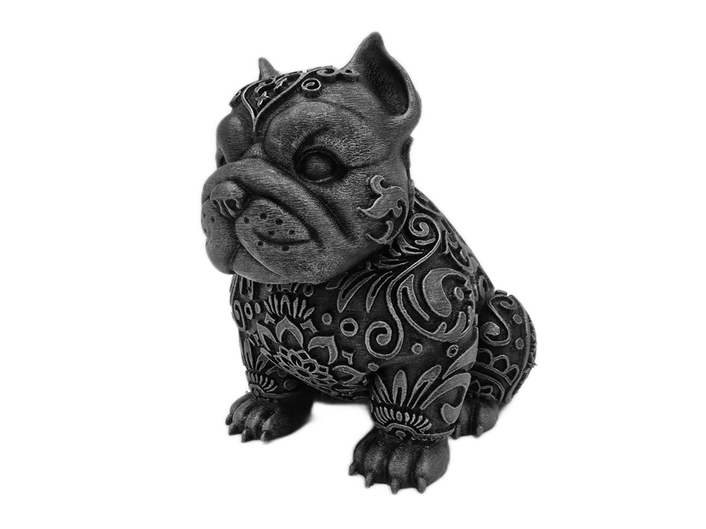 Patterned American Bully Statue: Modern Home Decor