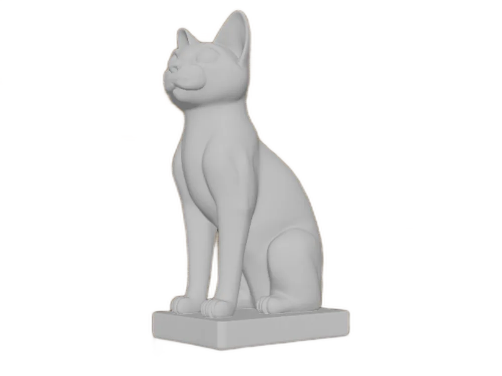 Modern Cat Statue – Minimalist 3D Printed Feline Decor