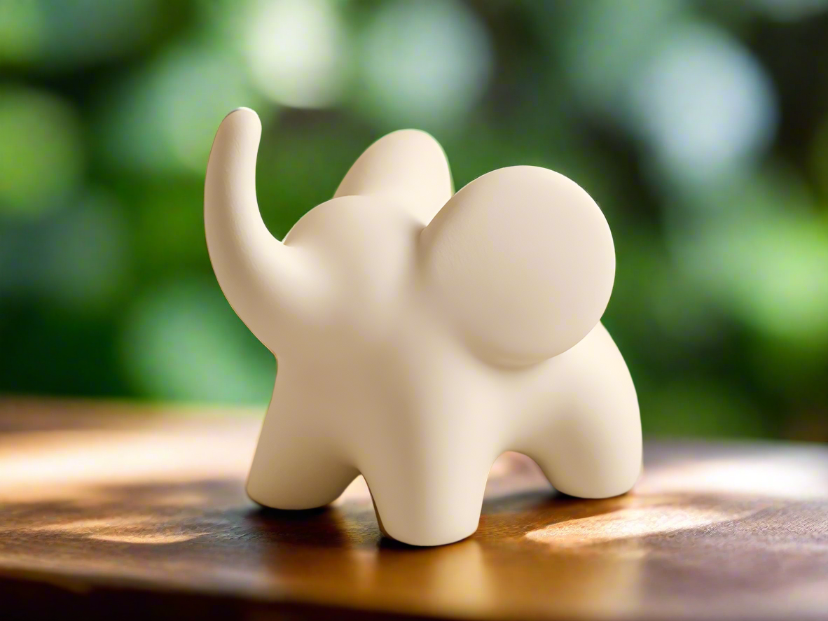 Cute White Elephant Figurines (Set of 2): Gift Idea