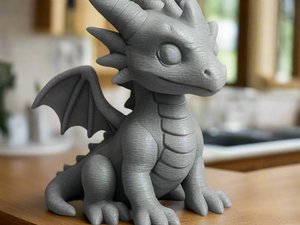 Grey Dragon Statue: Whimsical Home Accent