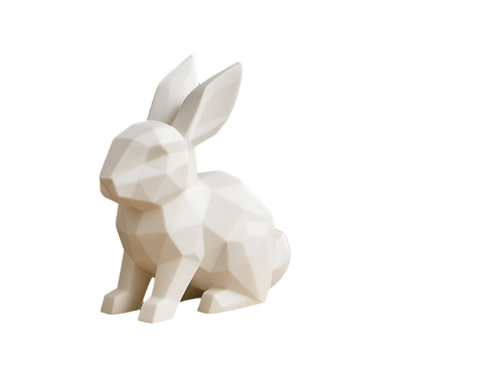 Geometric Bunny Sculpture