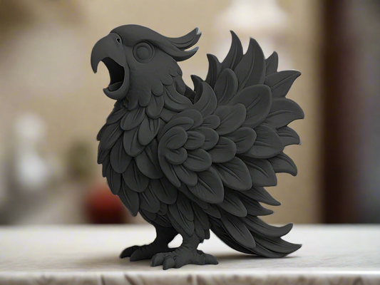 Screaming Parrot Figurine: Unique Bird Decor