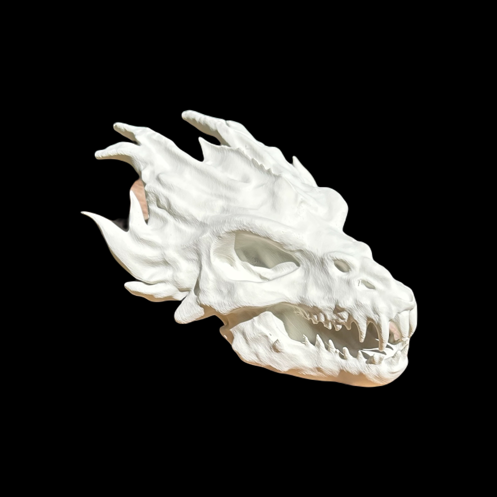 Unique White Dragon Skull Statue: Gothic Home Accent