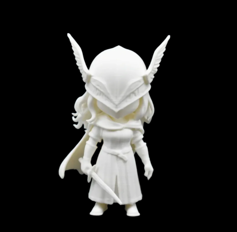 White Fantasy Warrior Statue: Modern Decor