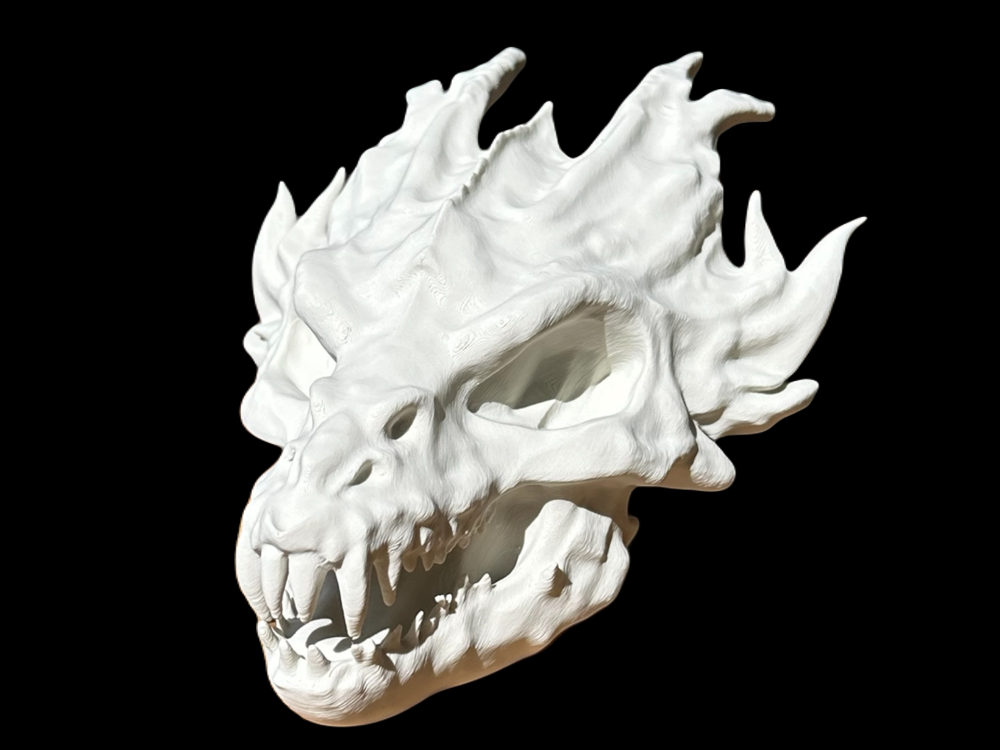 Unique White Dragon Skull Statue: Gothic Home Accent