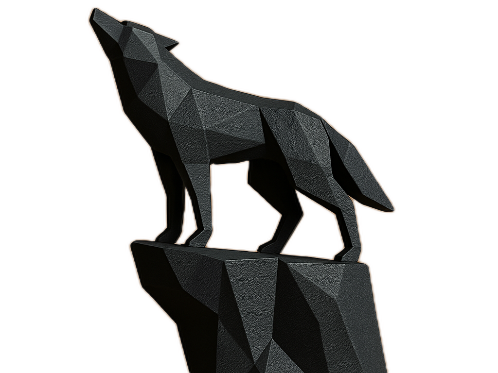Vintage Wolf Statue
