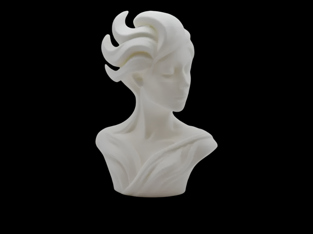 Whispers of Wind Modern Female Bust Sculpture – Elegant 3D Printed Decor