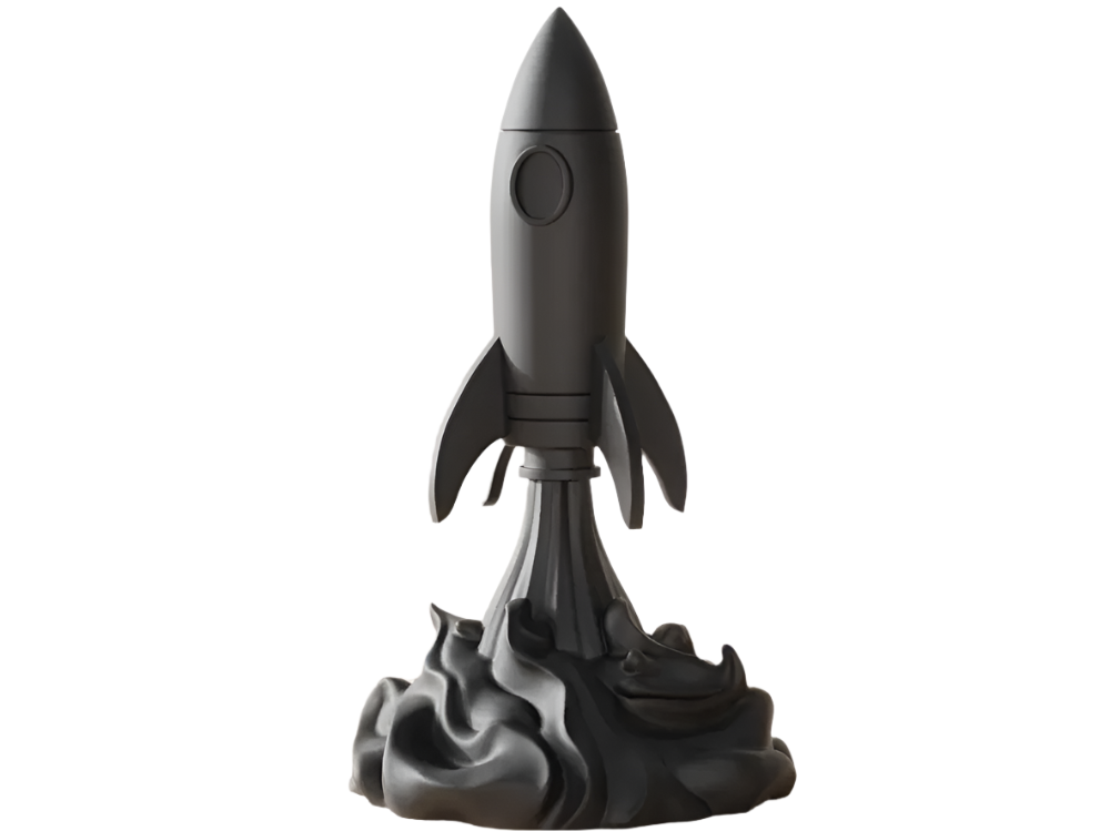 Retro-Futurist Rocket Decor Piece : A Journey Beyond