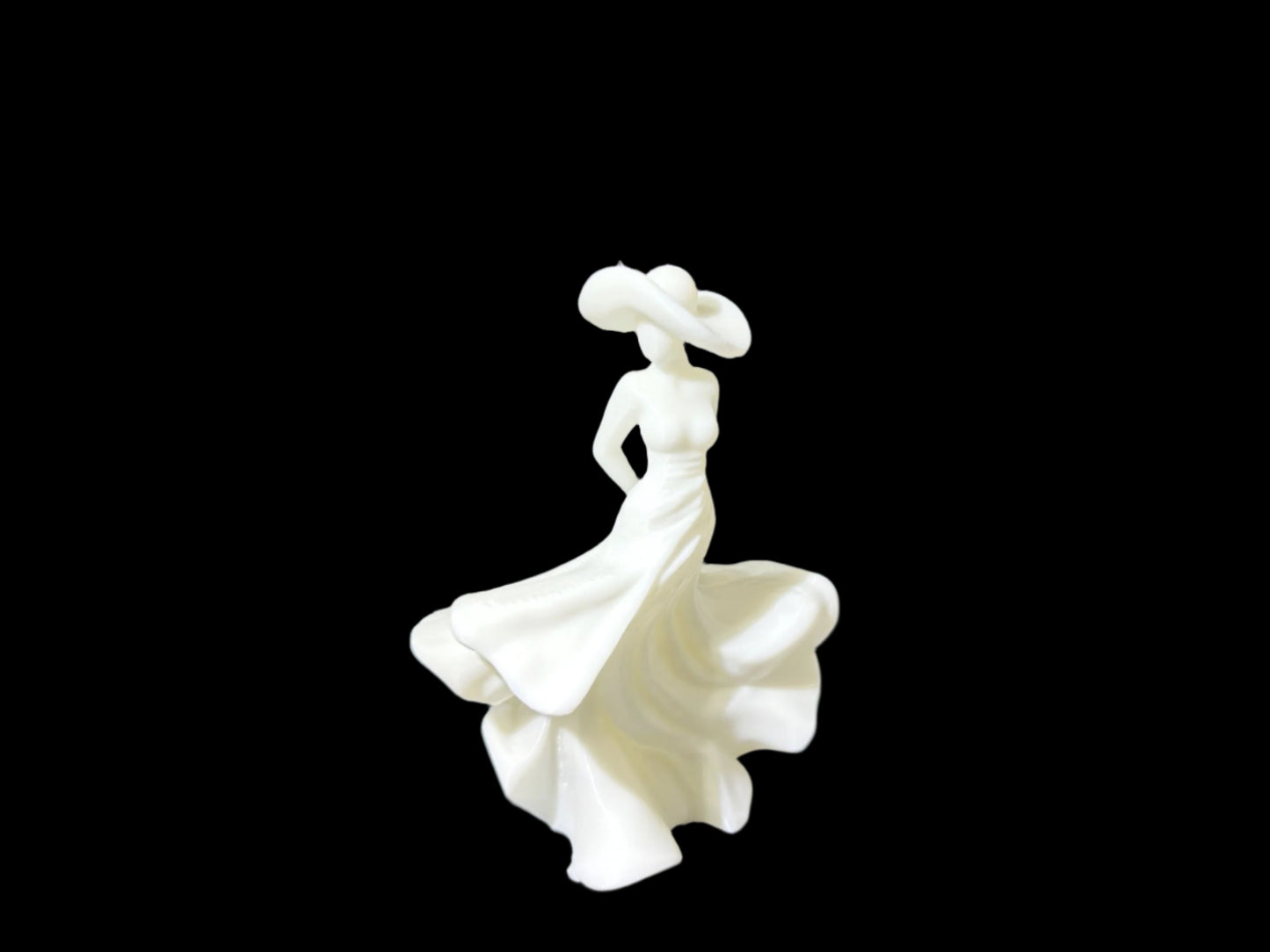Elegant White Lady Figurine: Flowing Dress Home Decor India