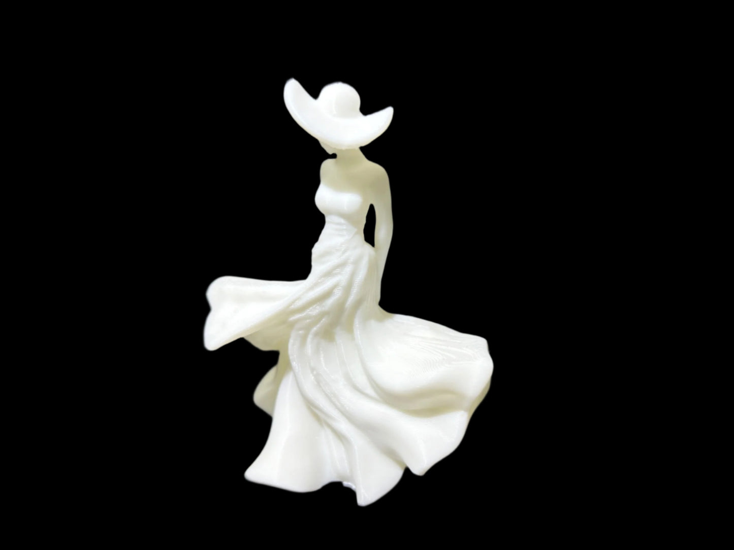 Elegant White Lady Figurine: Flowing Dress Home Decor India