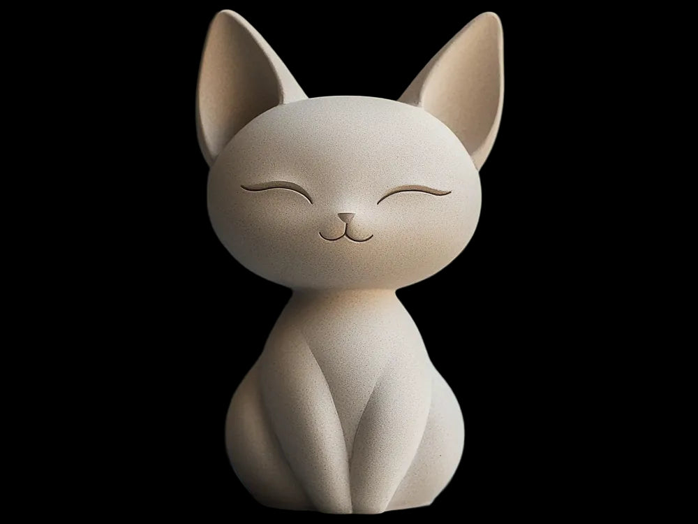 Peaceful Sitting Cat Figurine — Minimalist Animal Accent