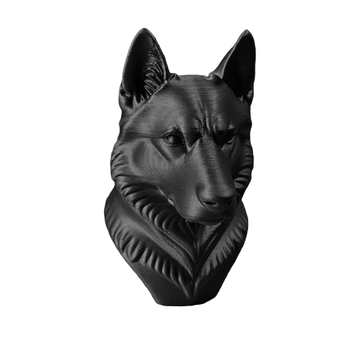 Siberian Husky Bust Realistic Dog Sculpture