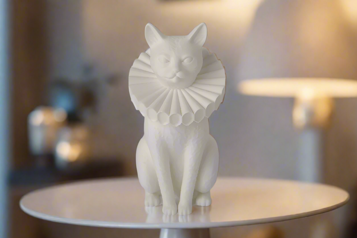 Ruff Cat Baroque Inspired Cat Figurine