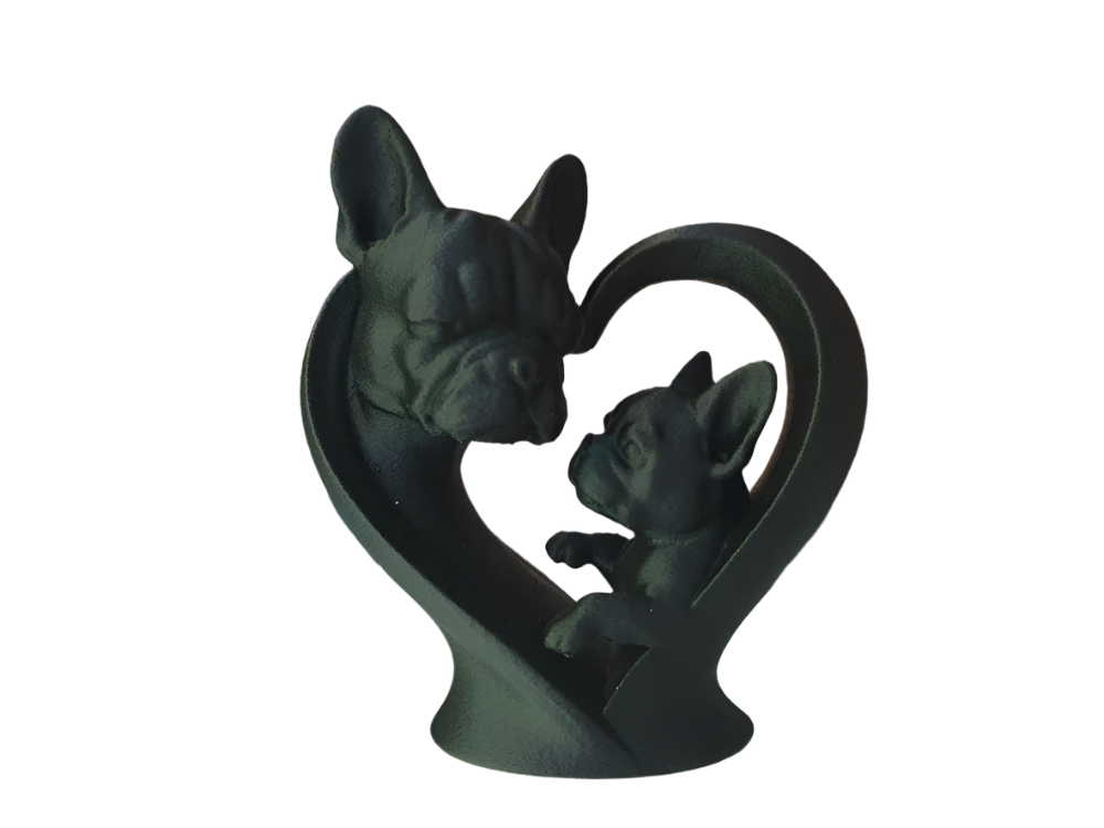 French Bulldog Frenchie Heart Sculpture Dog