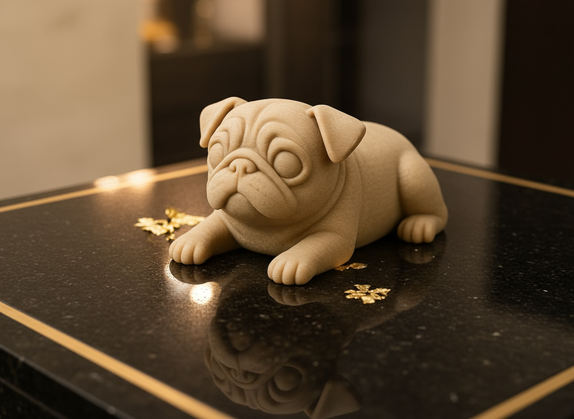 Sleepy Pug Figurine — Adorable Dog Sculpture
