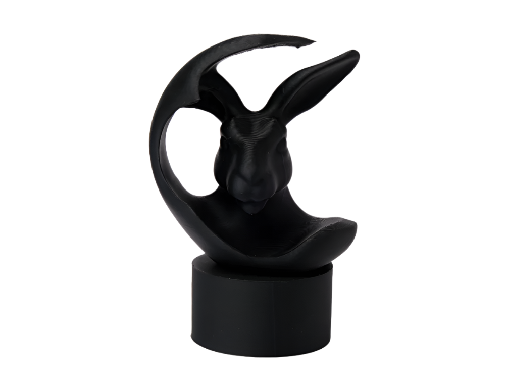 Crescent Hare Sculpture Abstract Bunny Art Decor