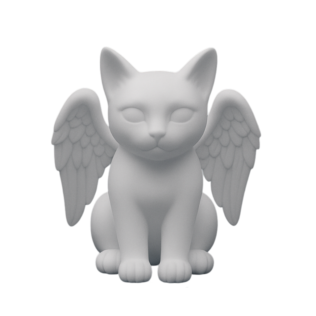 Winged Guardian Cat Decor Accent