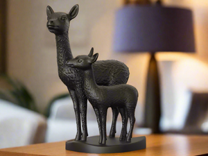 Gentle Deer Duo Charming Animal Sculpture
