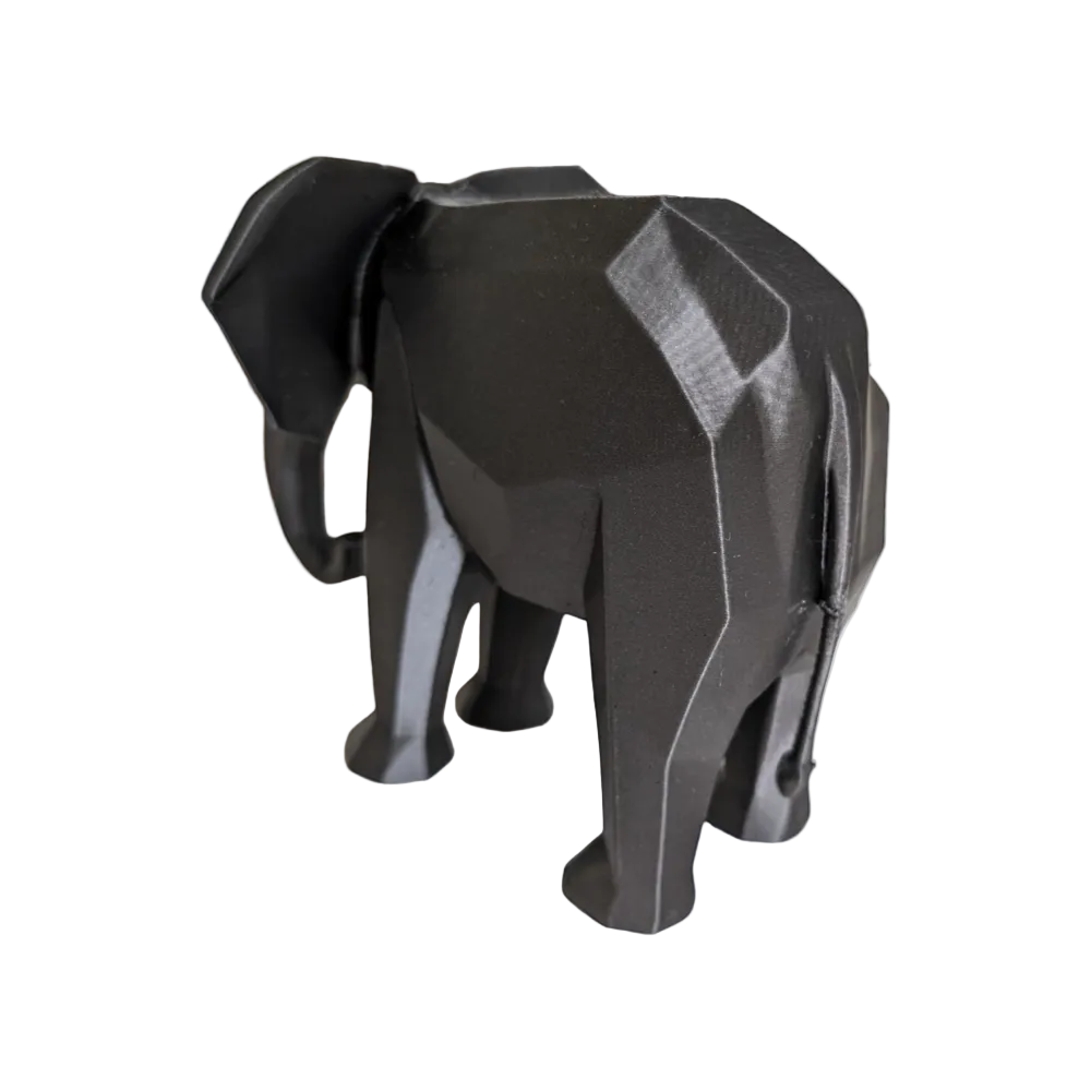 Elegant Low Poly Elephant Sculpture — Modern Minimalist Home Accent