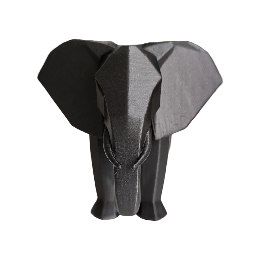 Elegant Low Poly Elephant Sculpture — Modern Minimalist Home Accent