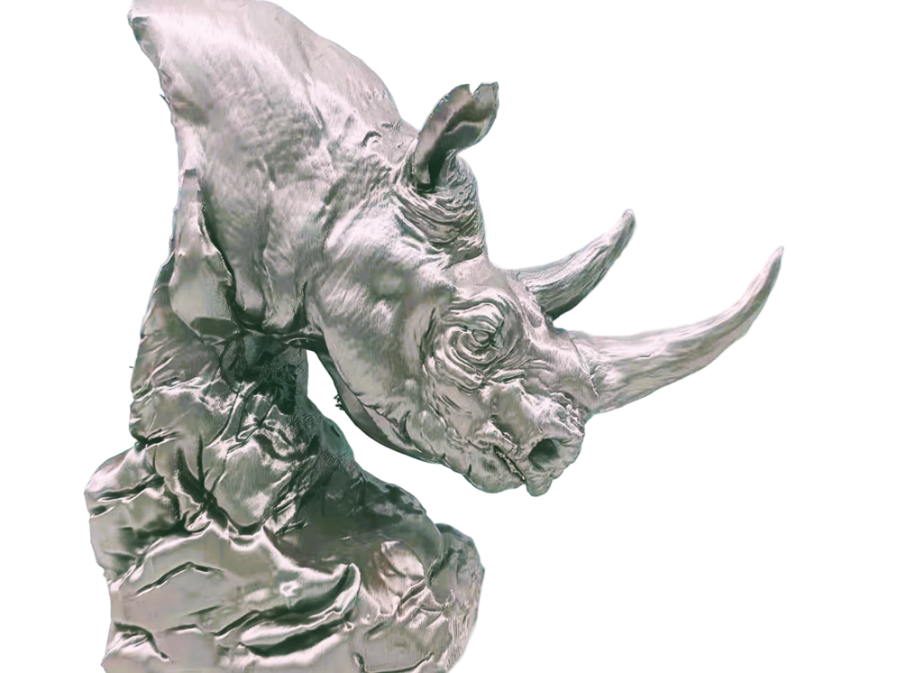 Rhinoceros Head Bust – Bold Wildlife Sculpture