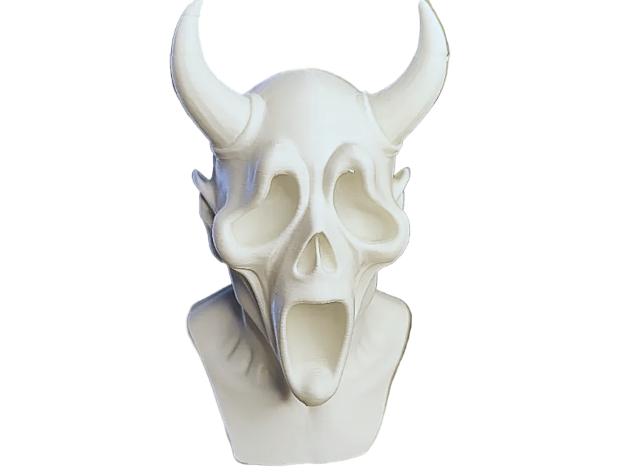 Oni Mask Bust – Fierce Myth-Inspired Sculpture