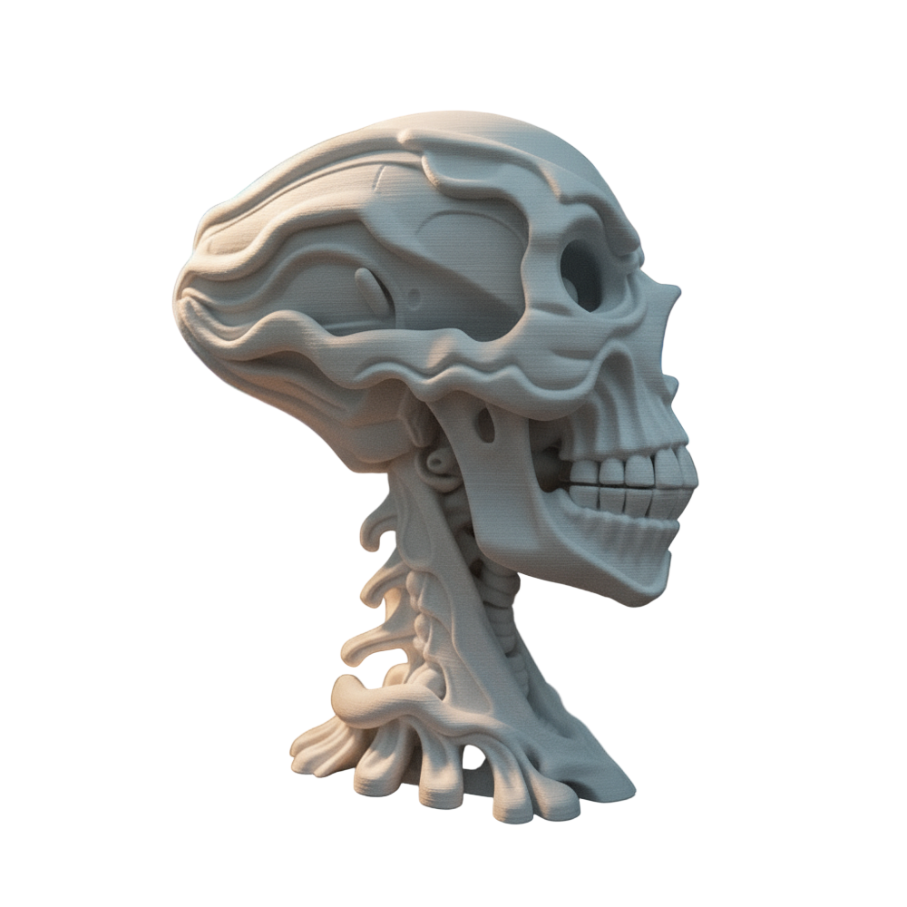 Ethereal Root-Skull Sculpture—Alien Anatomy Meets Organic Flow