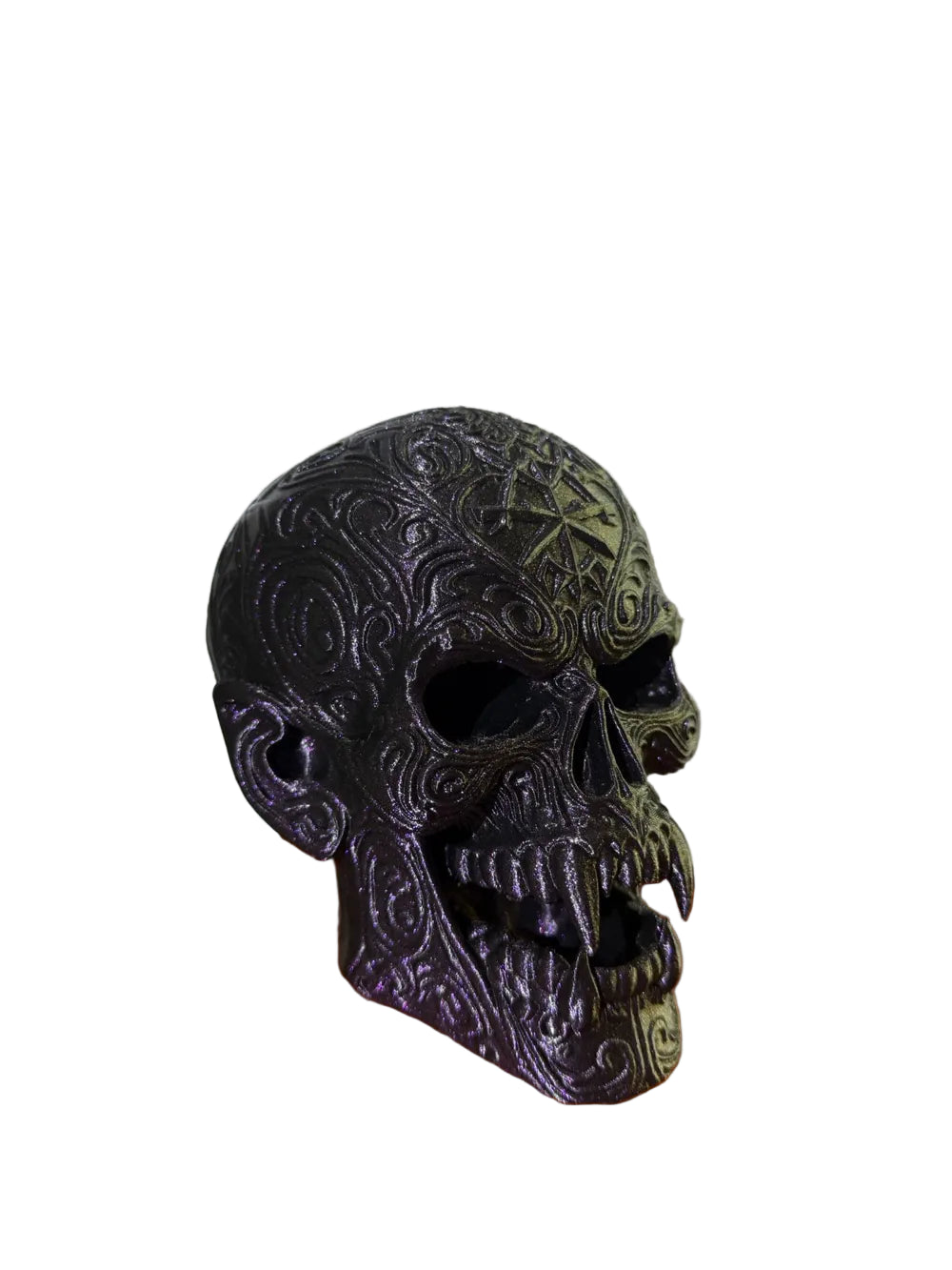 Engraved Vampire Skull Monument