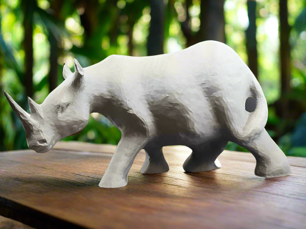 Realistic Rhino Sculpture